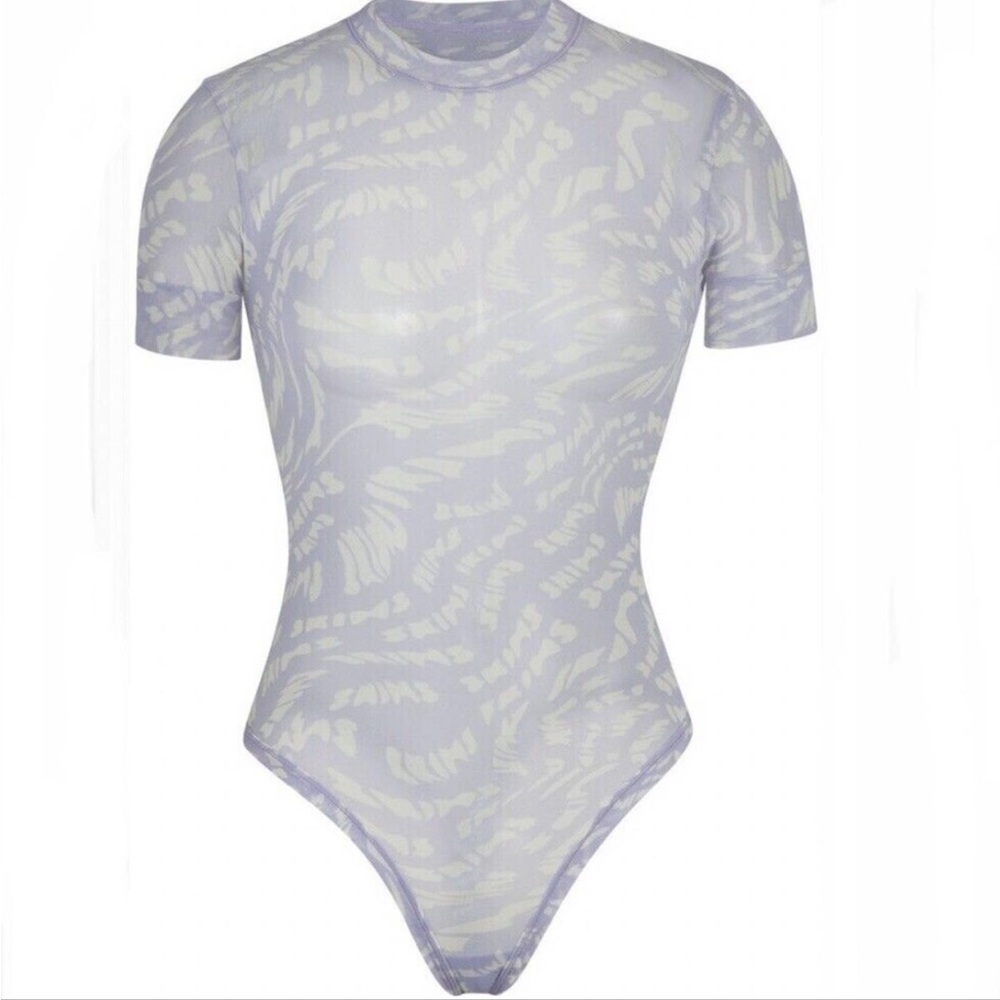 Skims NWT Lilac Swirl Summer Mesh T-shirt Bodysuit 4X - Picture 3 of 11